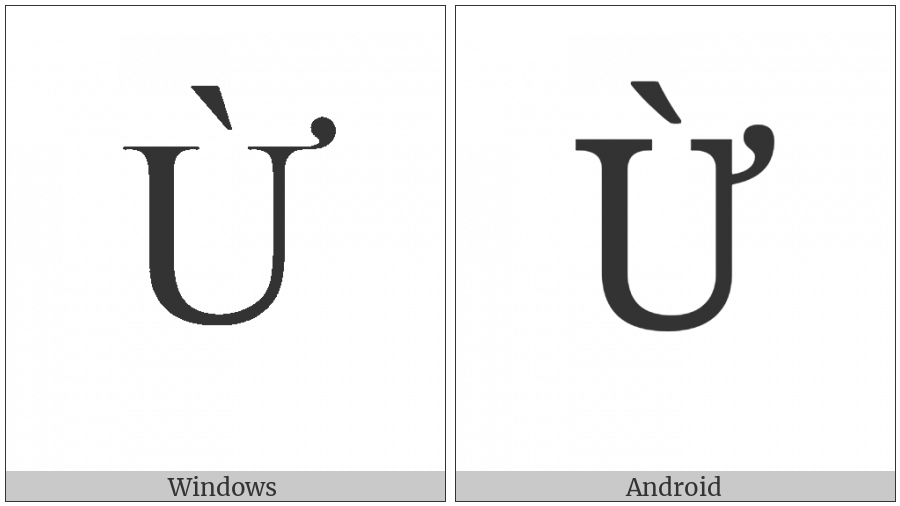 Latin Capital Letter U With Horn And Grave on various operating systems
