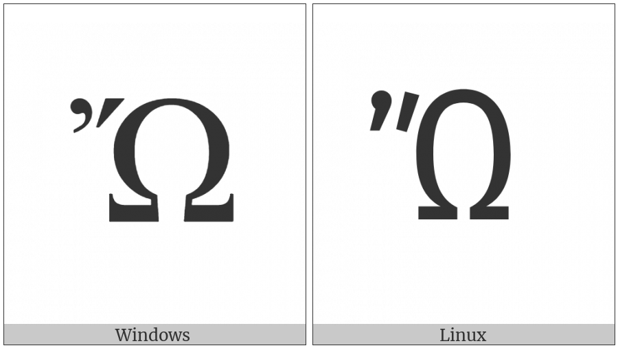 Greek Capital Letter Omega With Psili And Oxia on various operating systems