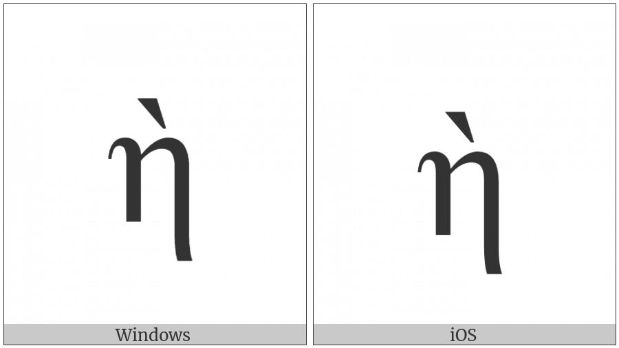 Greek Small Letter Eta With Varia on various operating systems