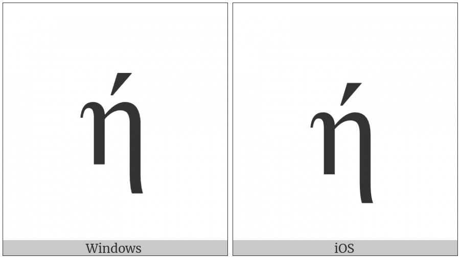 Greek Small Letter Eta With Oxia on various operating systems