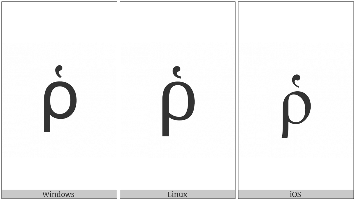 Greek Small Letter Rho With Dasia on various operating systems