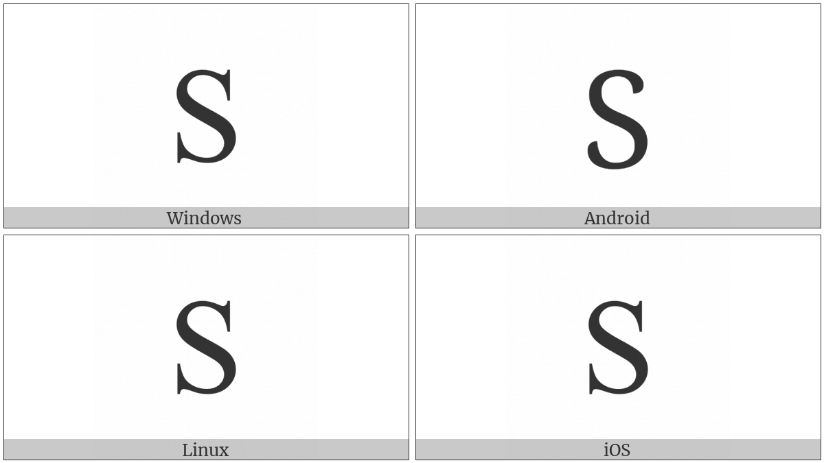 Latin Capital Letter S on various operating systems