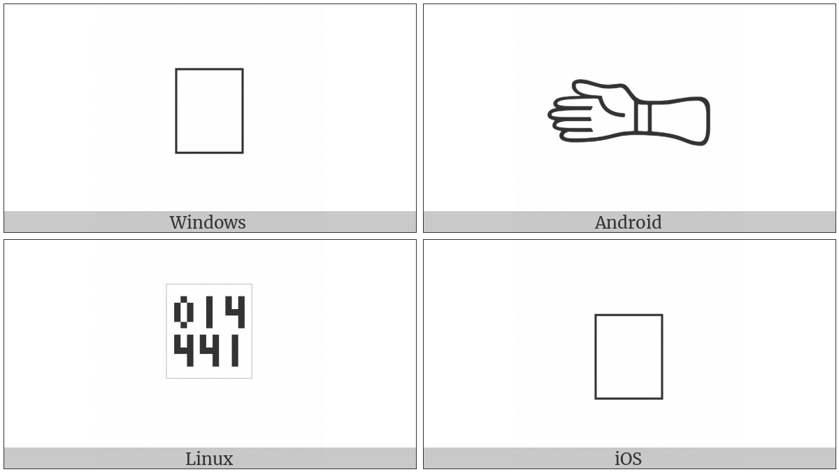 Anatolian Hieroglyph A059 on various operating systems