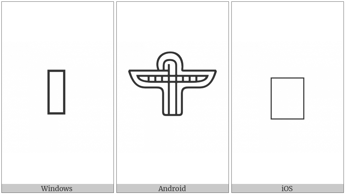 Anatolian Hieroglyph A332A on various operating systems