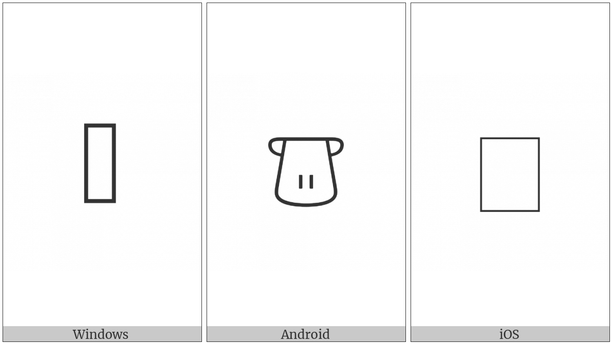 Anatolian Hieroglyph A334 on various operating systems