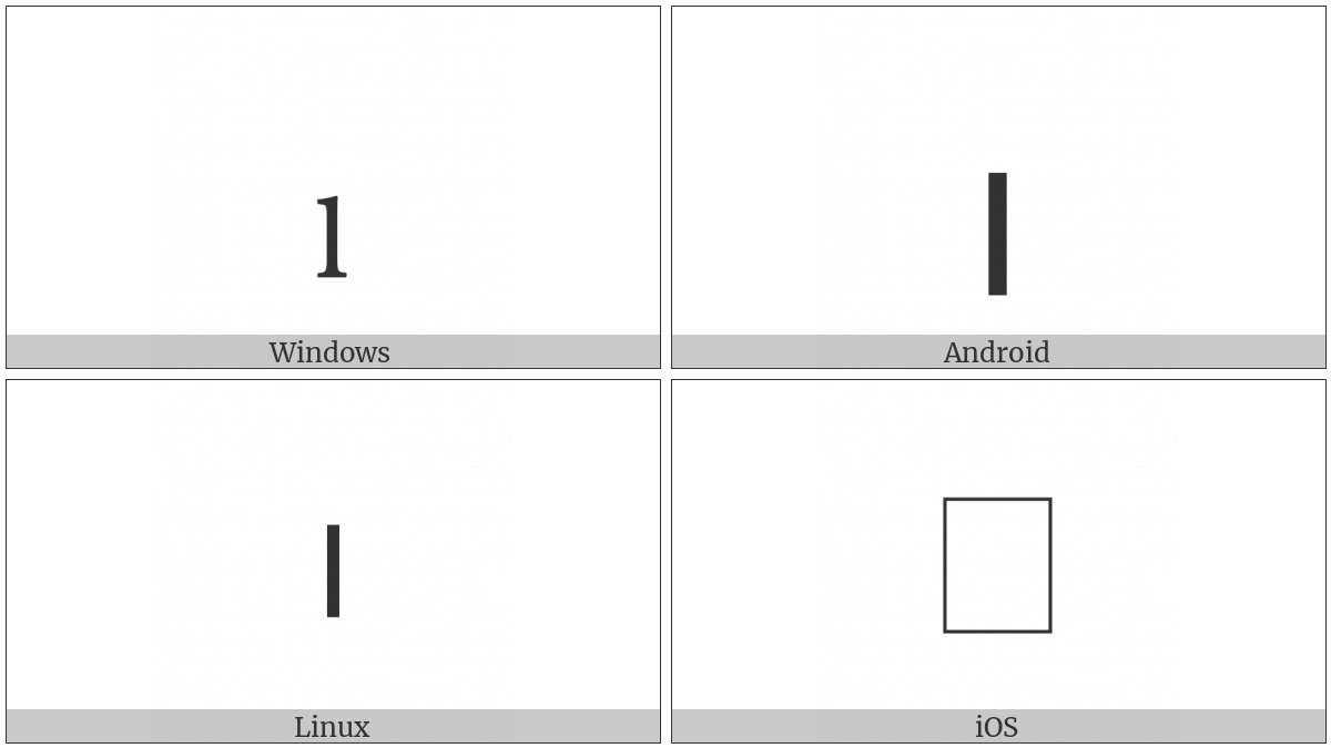 Latin Subscript Small Letter L on various operating systems