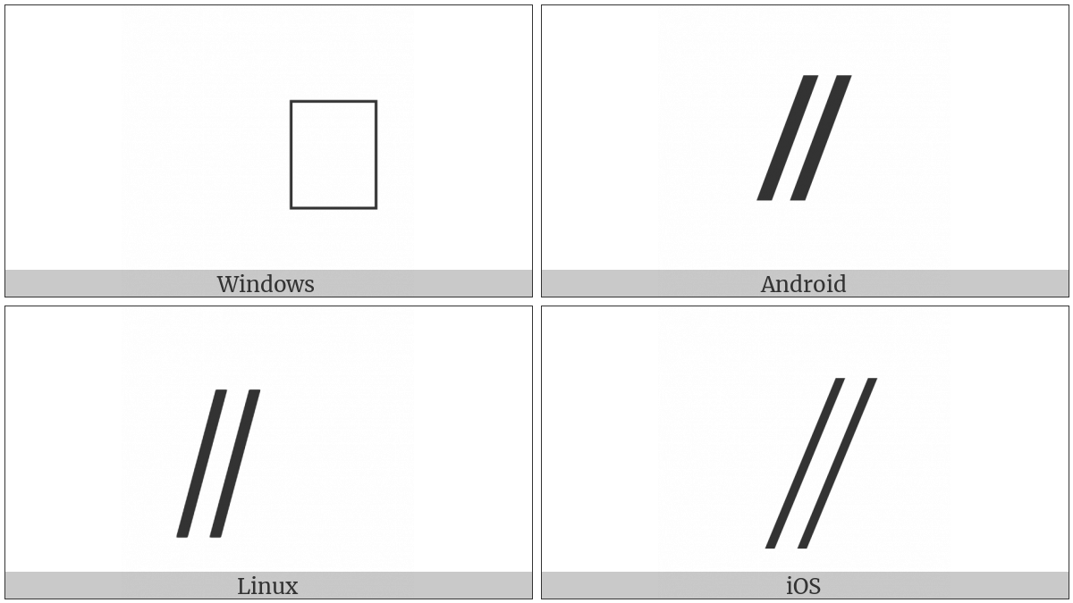 Combining Long Double Solidus Overlay on various operating systems