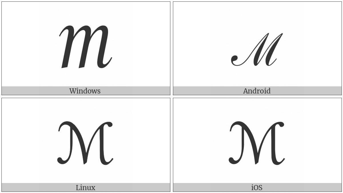 Script Capital M on various operating systems