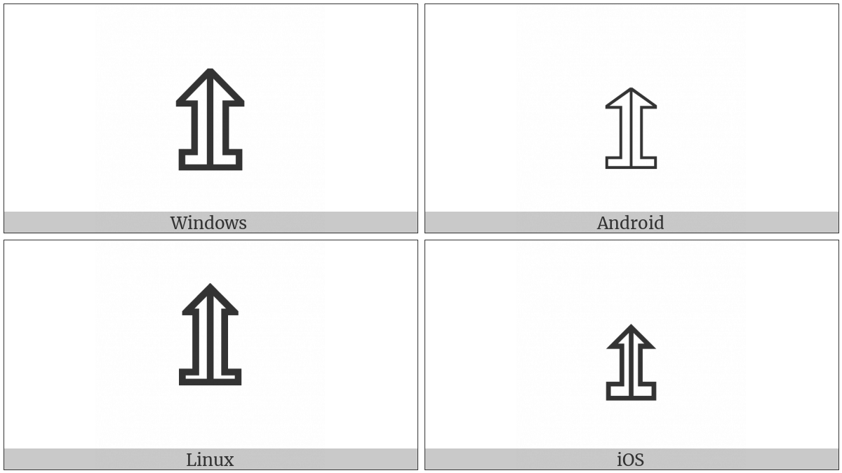 Upwards White Arrow On Pedestal With Vertical Bar on various operating systems