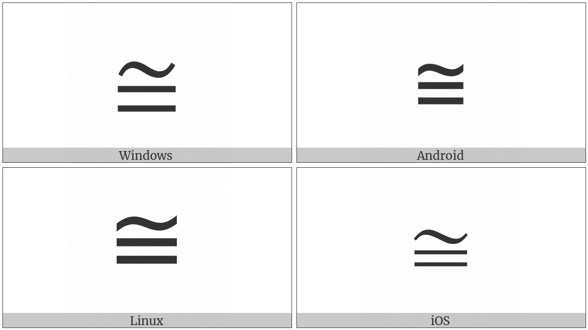 Approximately Equal To on various operating systems