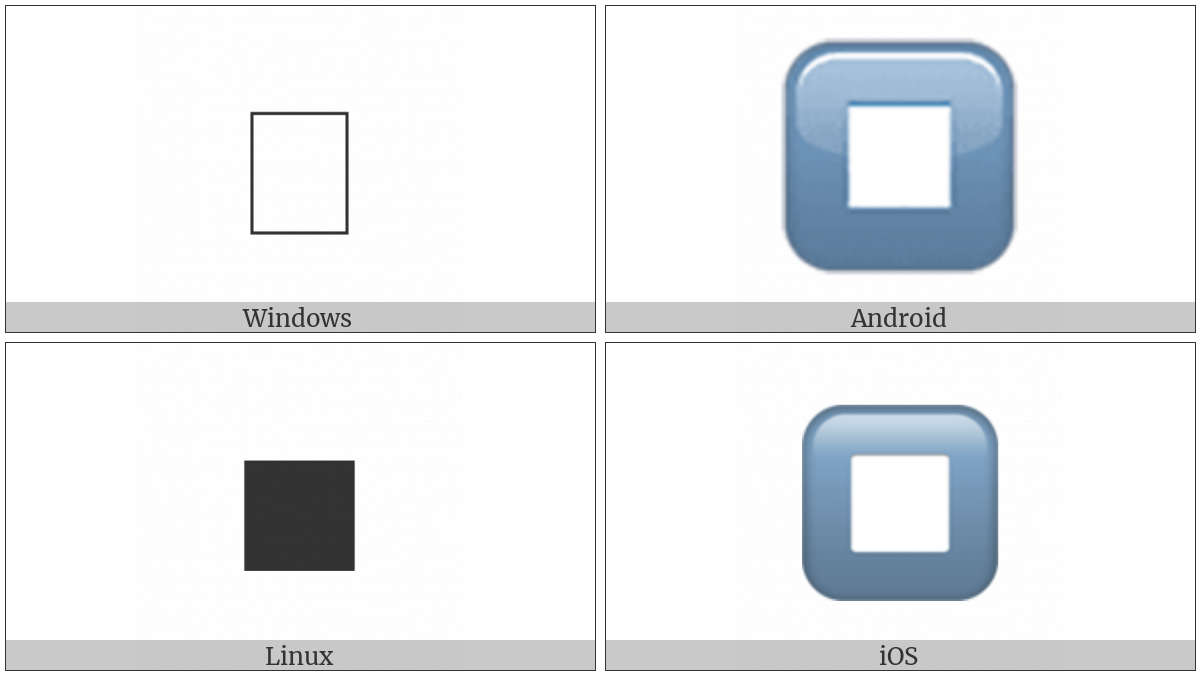 Black Square For Stop on various operating systems