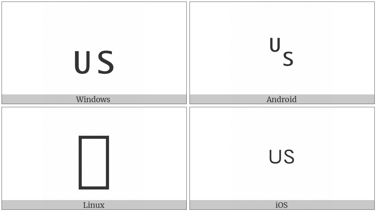 Symbol For Unit Separator on various operating systems