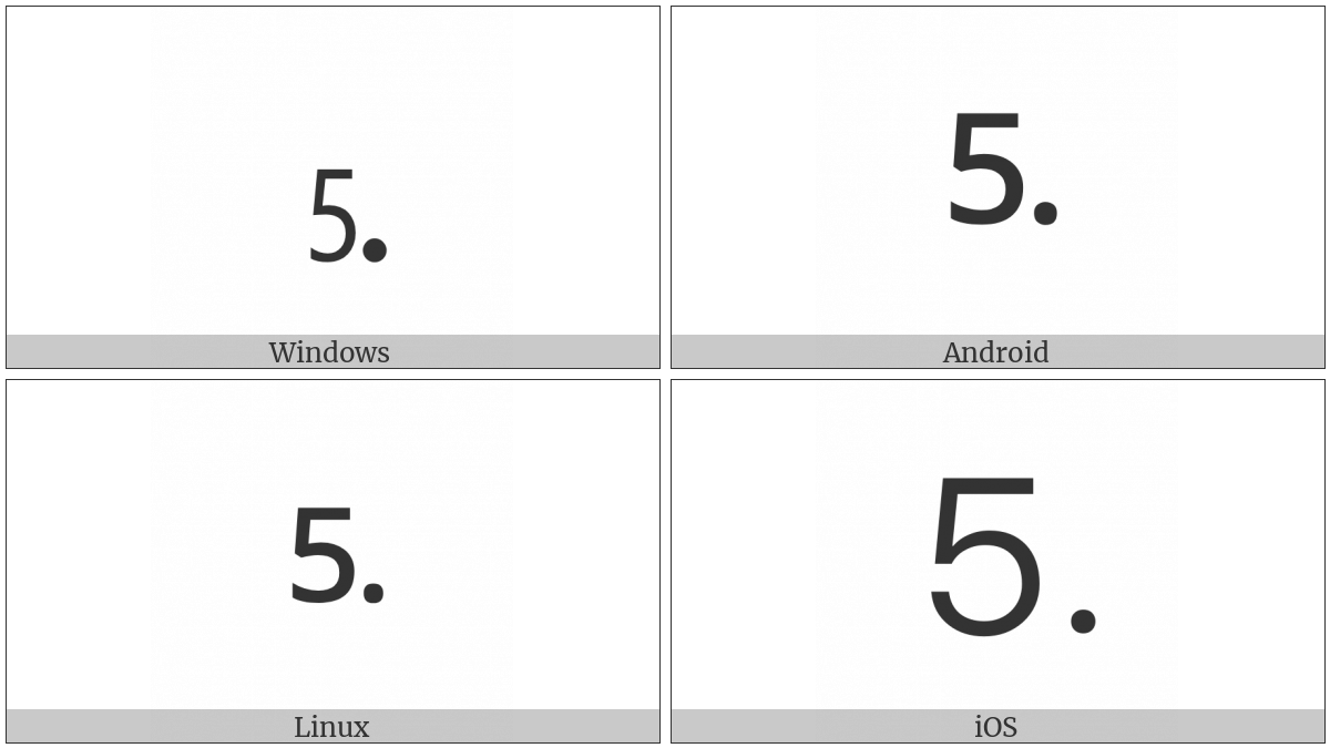 Digit Five Full Stop on various operating systems