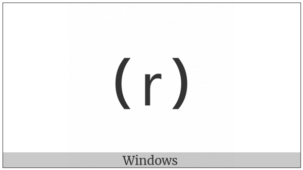 Parenthesized Latin Small Letter R on various operating systems