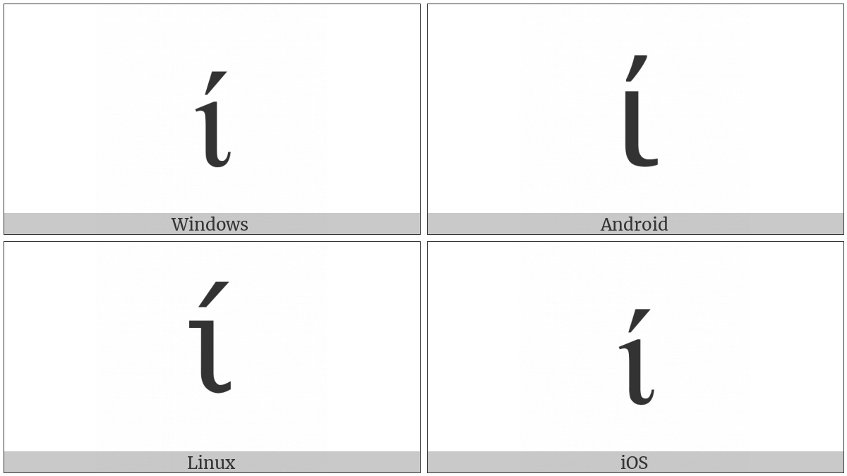 Greek Small Letter Iota With Tonos on various operating systems