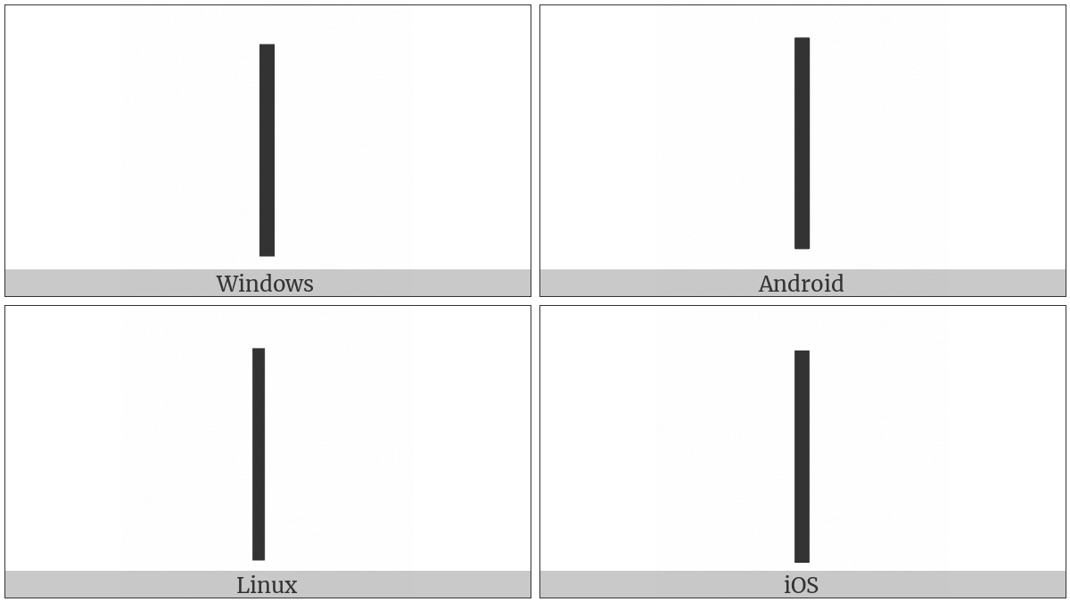 Box Drawings Light Vertical on various operating systems