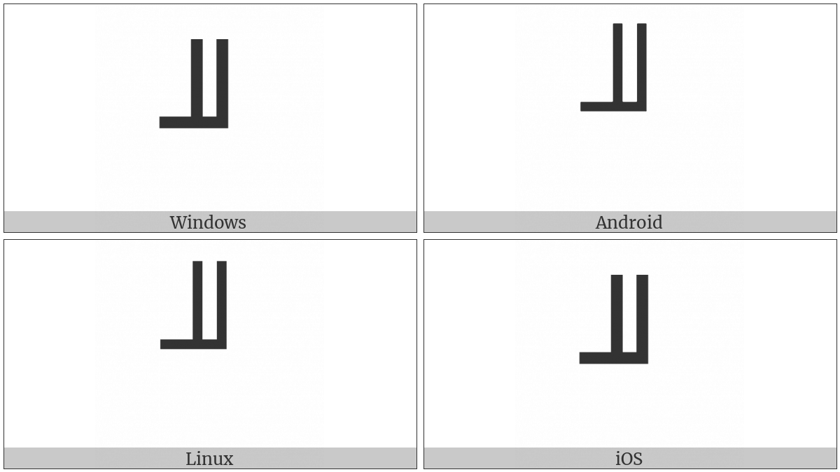 Box Drawings Up Double And Left Single on various operating systems