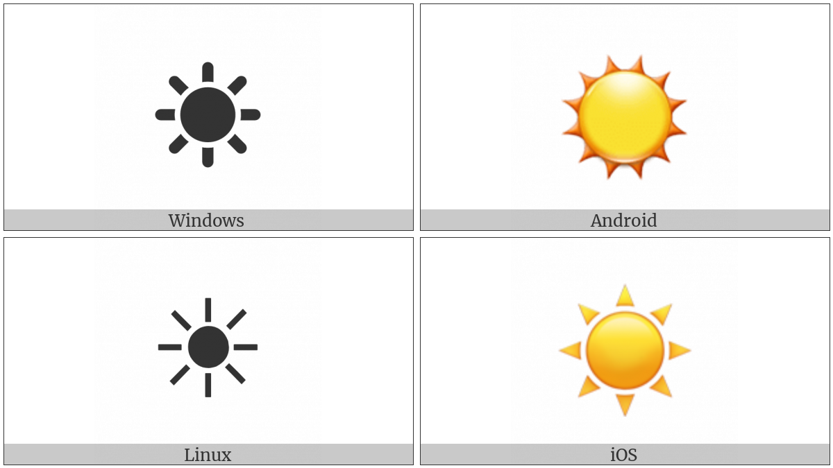 Black Sun With Rays on various operating systems