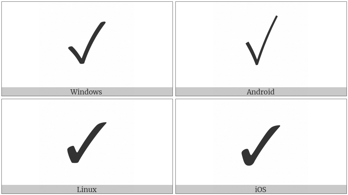Check Mark on various operating systems