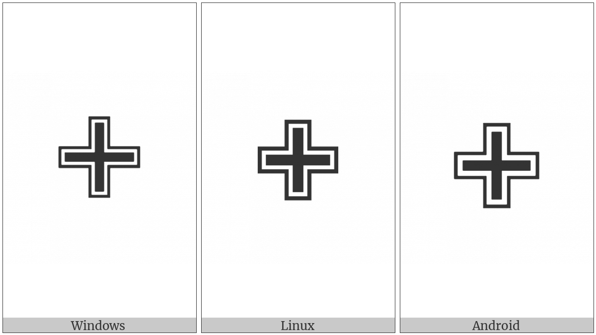 Outlined Greek Cross on various operating systems