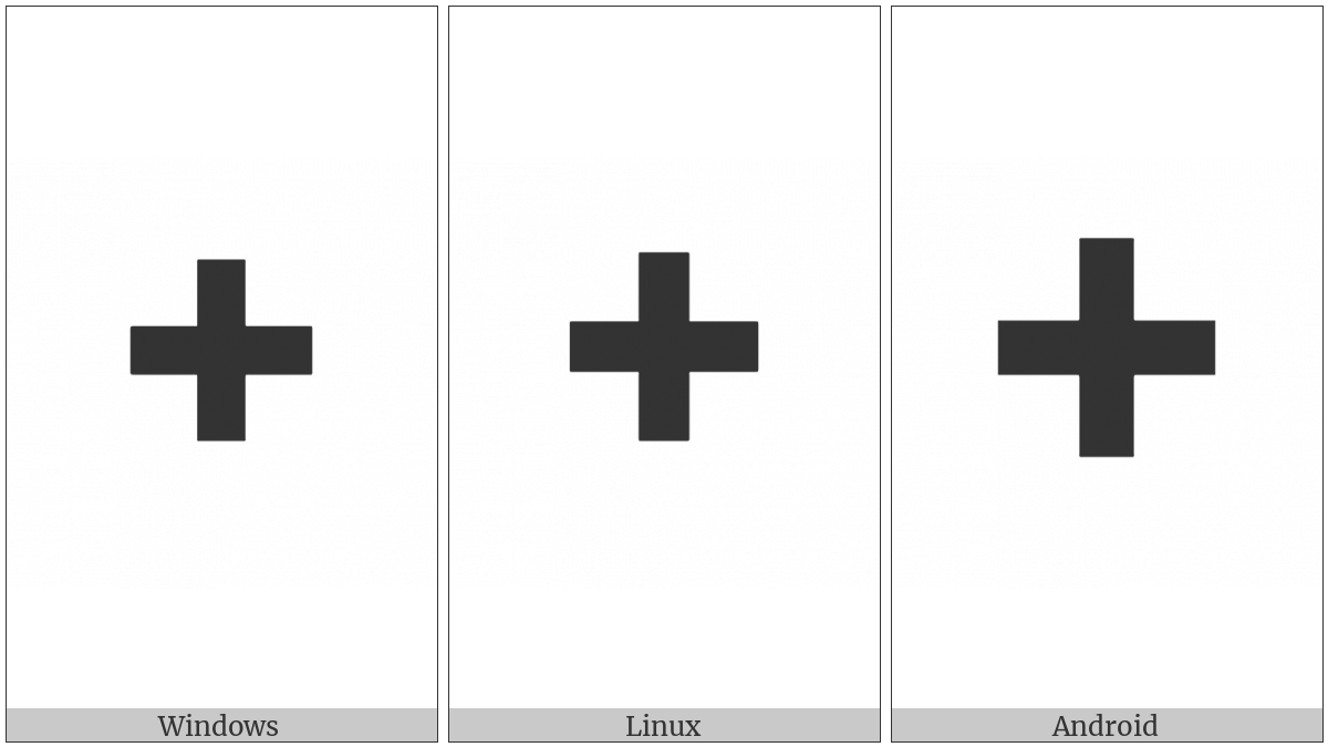 Heavy Greek Cross on various operating systems