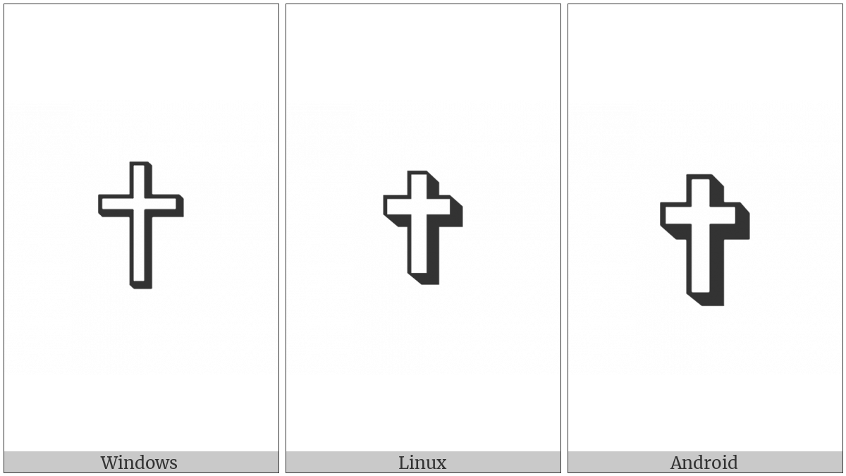Shadowed White Latin Cross on various operating systems