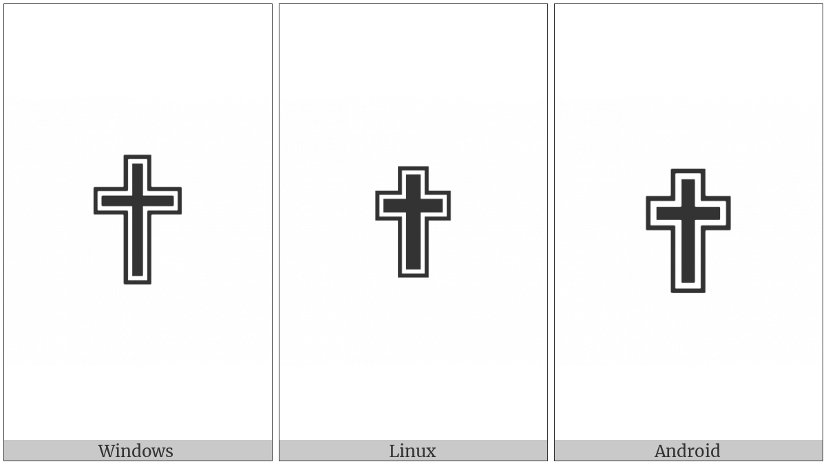 Outlined Latin Cross on various operating systems