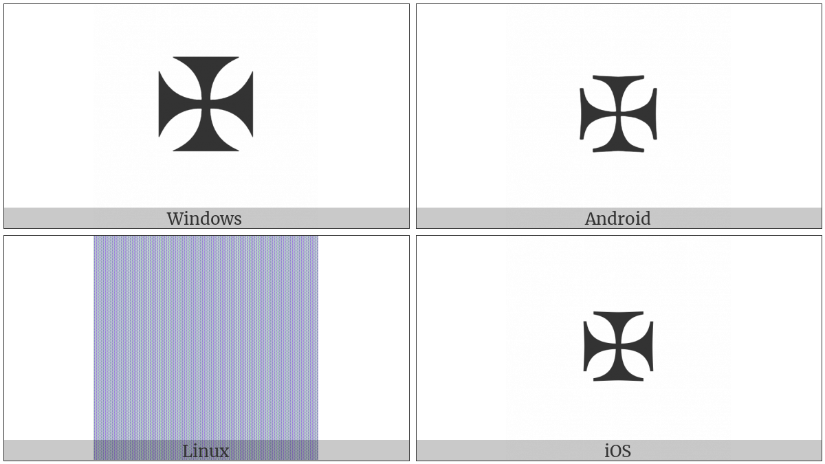 Maltese Cross on various operating systems