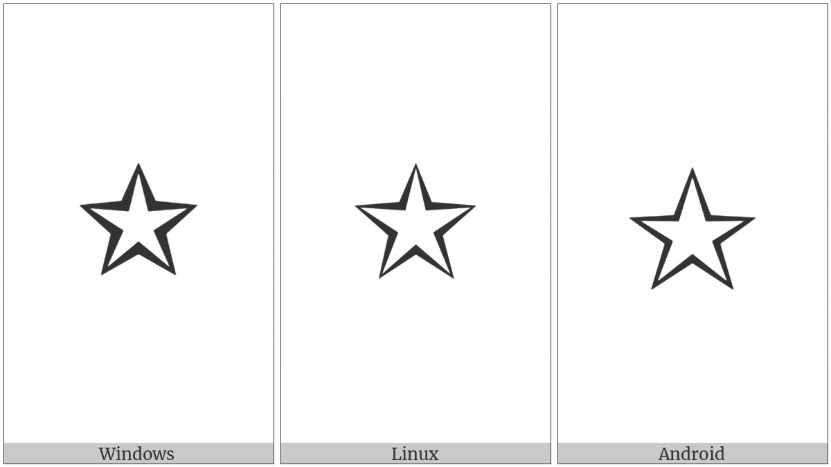 Stress Outlined White Star on various operating systems