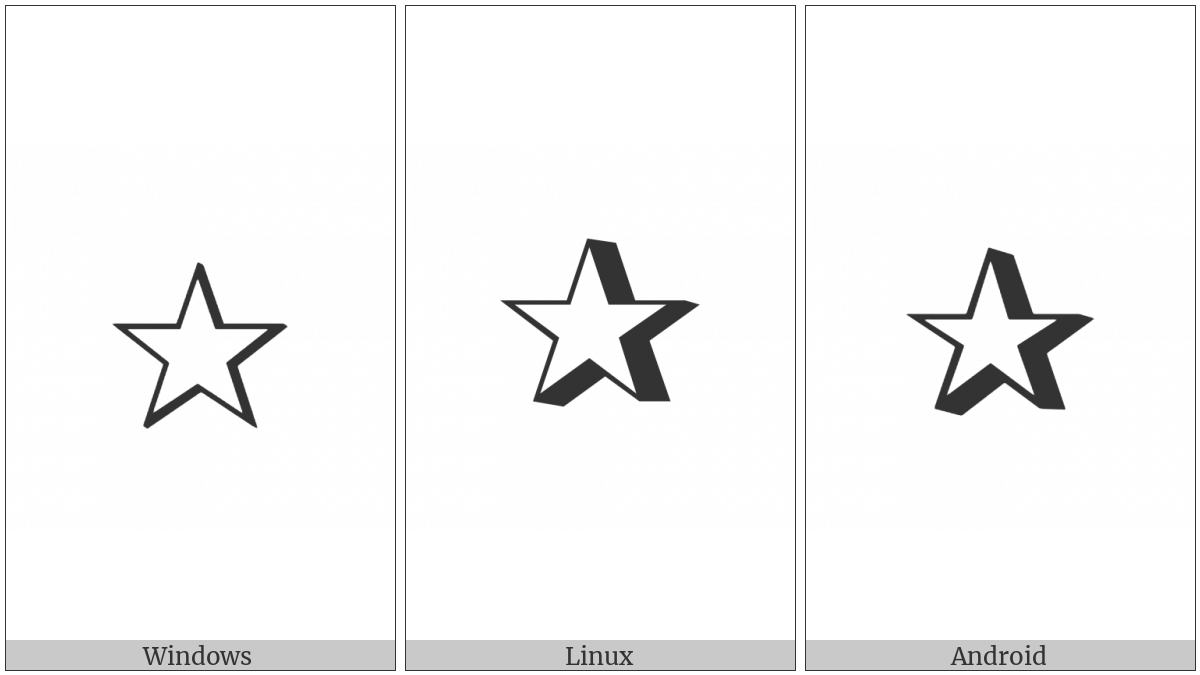 Shadowed White Star on various operating systems