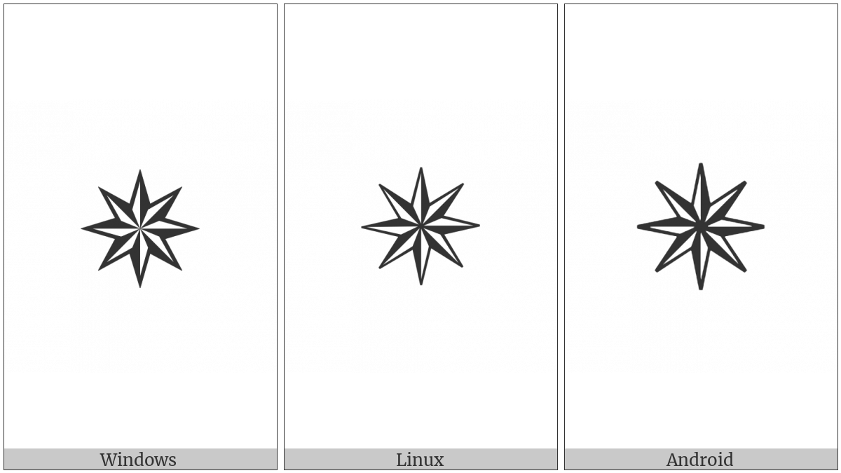 Eight Pointed Pinwheel Star on various operating systems