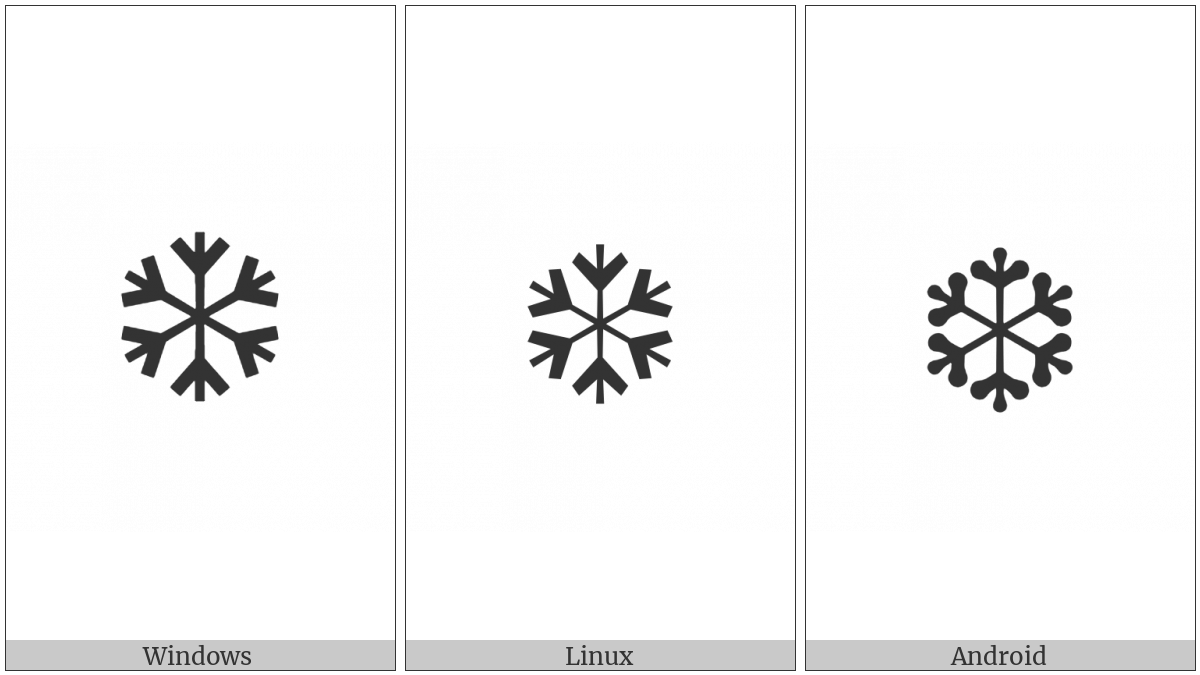 Heavy Chevron Snowflake on various operating systems