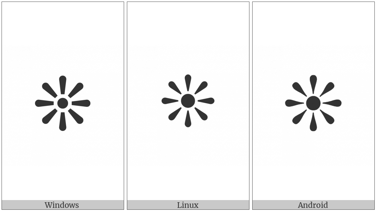Eight Teardrop-Spoked Propeller Asterisk on various operating systems