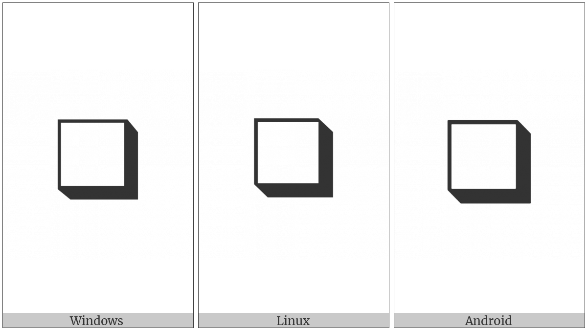 Lower Right Shadowed White Square on various operating systems