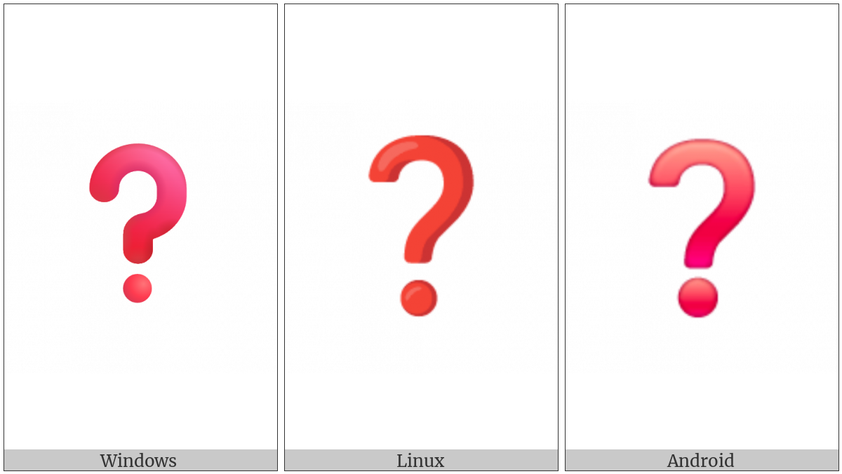 Black Question Mark Ornament on various operating systems