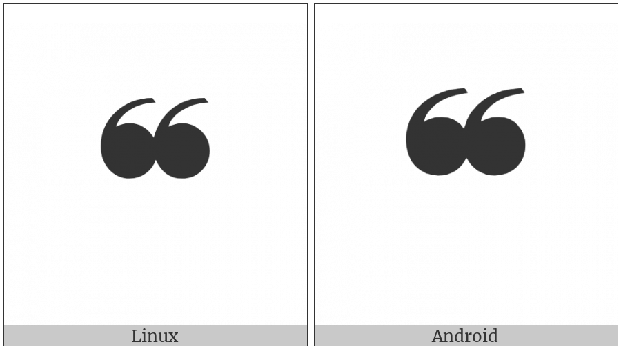 Heavy Double Turned Comma Quotation Mark Ornament on various operating systems