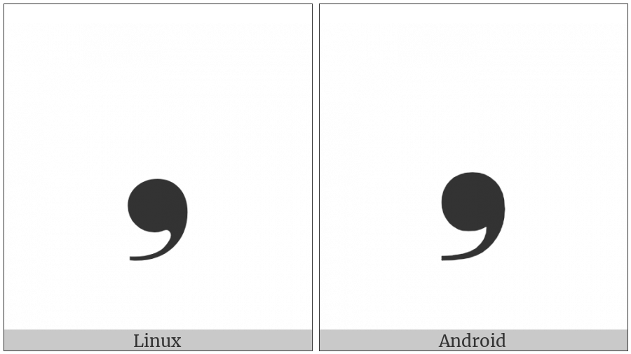 Heavy Low Single Comma Quotation Mark Ornament on various operating systems