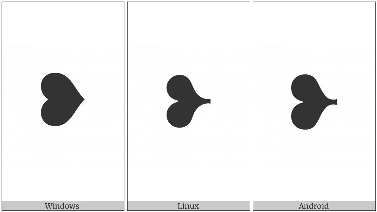 Rotated Heavy Black Heart Bullet on various operating systems