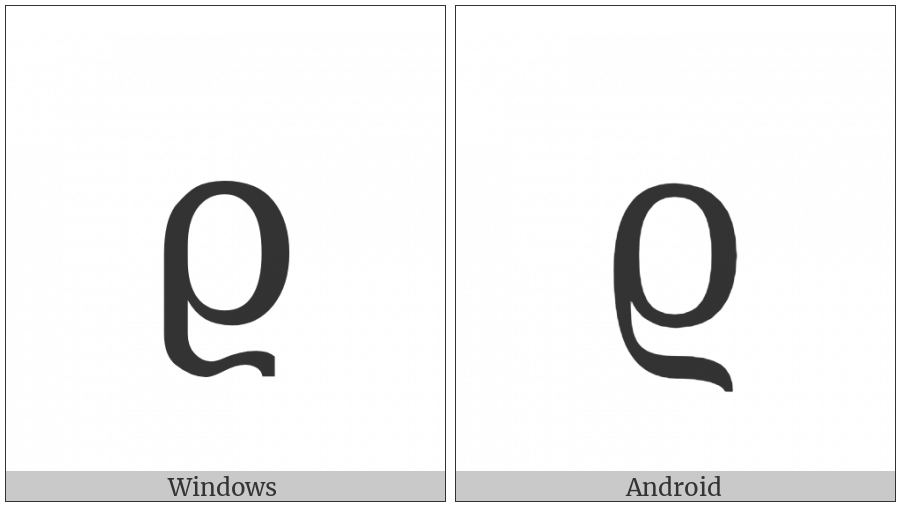 Greek Rho Symbol on various operating systems
