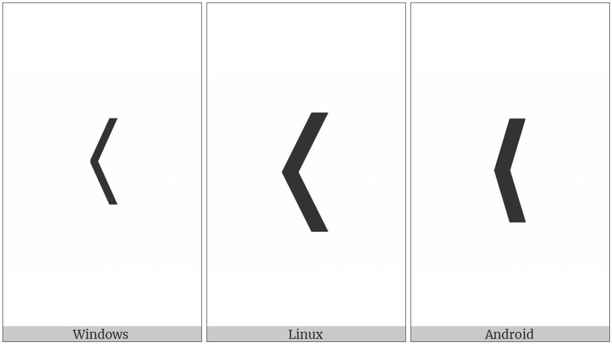 Medium Left-Pointing Angle Bracket Ornament on various operating systems