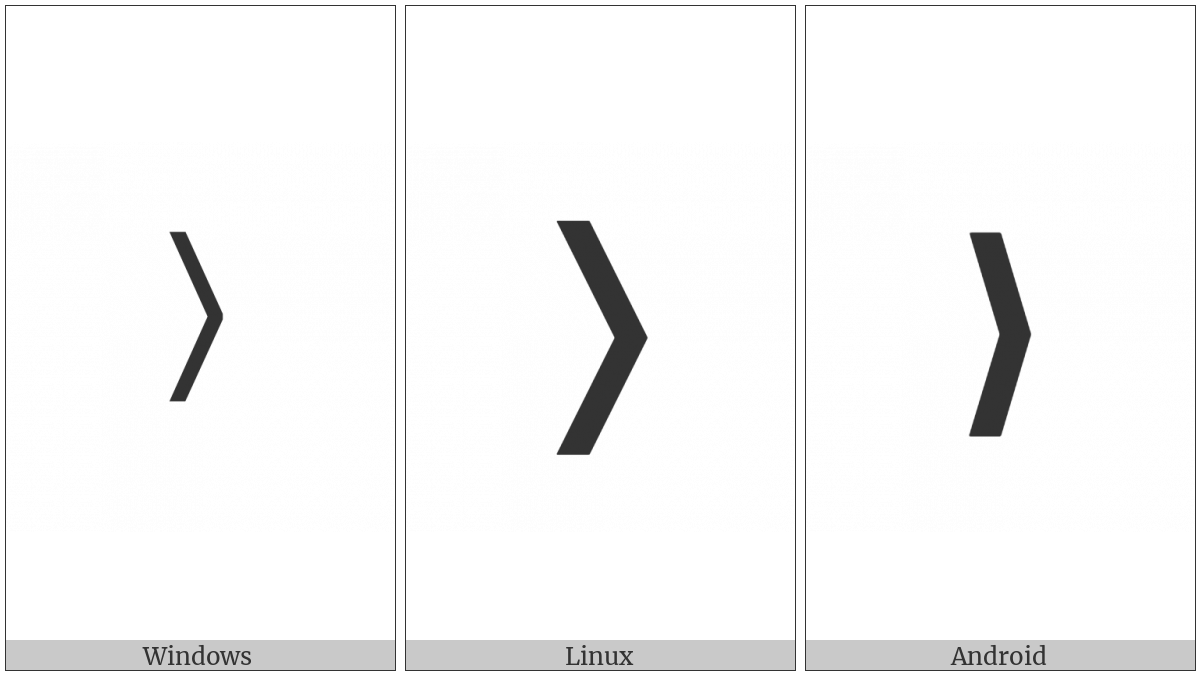 Medium Right-Pointing Angle Bracket Ornament on various operating systems