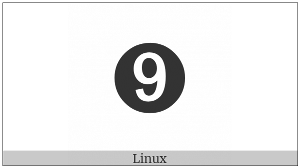 Dingbat Negative Circled Sans-Serif Digit Nine on various operating systems