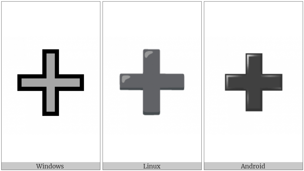 Heavy Plus Sign on various operating systems