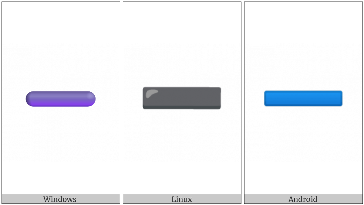Heavy Minus Sign on various operating systems