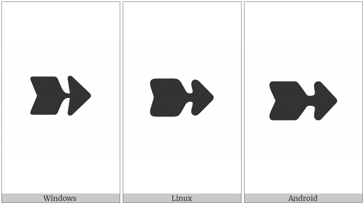 Heavy Wedge-Tailed Rightwards Arrow on various operating systems