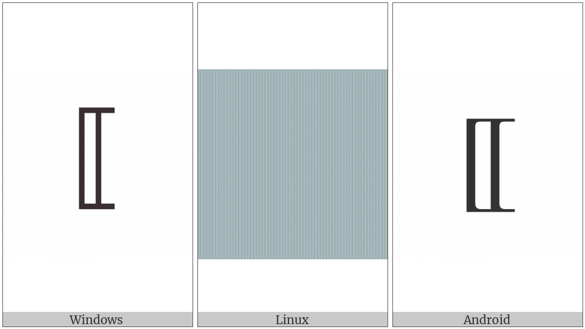 Mathematical Left White Square Bracket on various operating systems