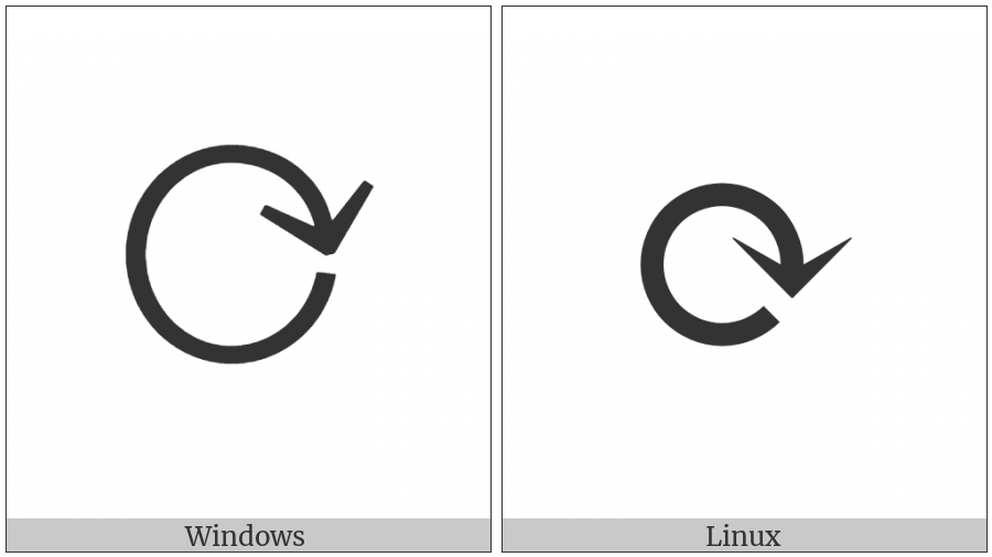 Clockwise Gapped Circle Arrow on various operating systems