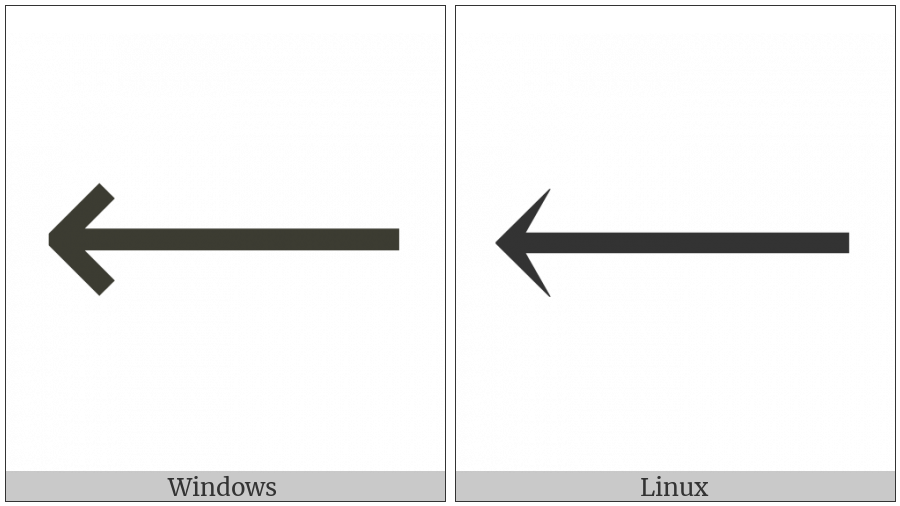 Long Leftwards Arrow on various operating systems