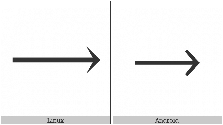 Long Rightwards Arrow on various operating systems