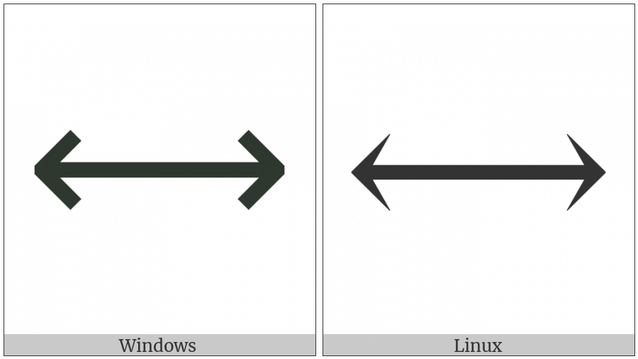 Long Left Right Arrow on various operating systems